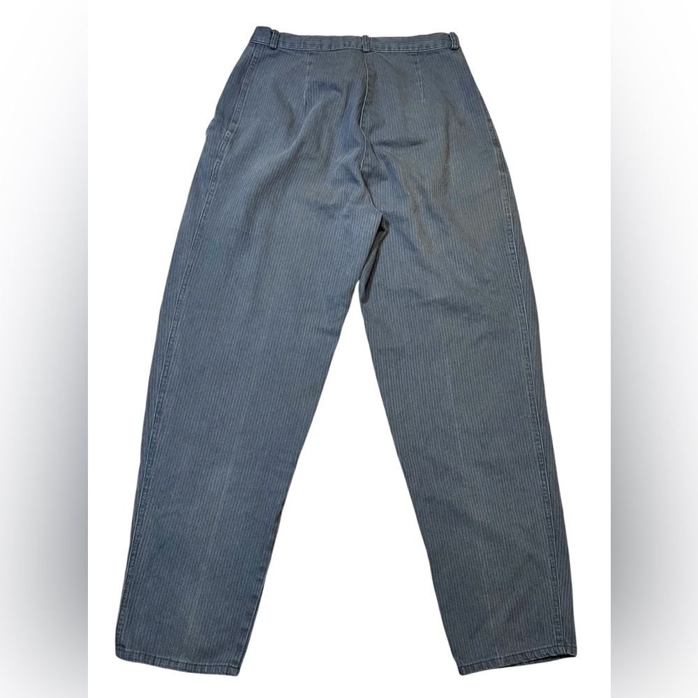 Genesis Vintage Pants Size‎ 11/12 Women's 100% Cotton Blue Pinstripe High Rise